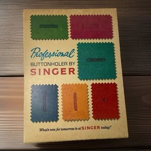 Vintage 1970's Professional Buttonholer by Singer‎ Original Box - 20 Templates